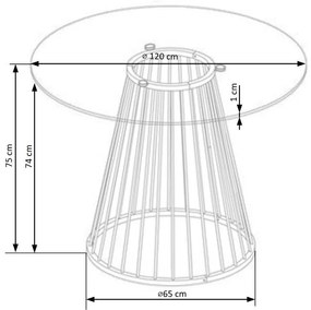 Masa Liverpool sticla - d120xh75 cm