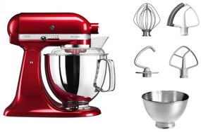 Resigilat: Mixer planetar Kitchenaid Artisan Elegance 5KSM175PSECA, 300 W, 4,8 l, Direct drive, 10 viteze, Candy Apple