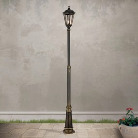 Stalp iluminat exterior stil clasic IP43 H249 Puchberg AL 11K/82508 schwarz-gold/rauch OR