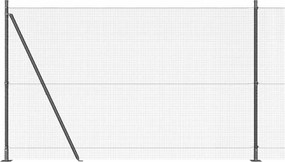 vidaXL Stâlp de gard. Gri 50 x 1,4 m (16 x 16 mm plasă) Oțel și PVC