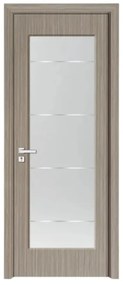 Usa Interior din MDF Novo Doors ND110-1, Cadru din Lemn Masiv, Geam Sablat, KIT COMPLET, Toc , Manere si balamale incluse (Culoare: Alb, Dimensiune: