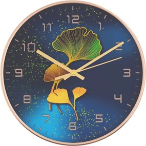 vidaXL Ceas de perete auriu și albastru Ø29,5 cm polistiren și sticlă