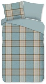 Lenjerie de pat albastră din flanelă pentru pat de o persoană/extinsă 140x220 cm Jacco – Good Morning