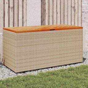 365957 vidaXL Cutie depozitare grădină bej 110x50x54 cm lemn acacia poliratan