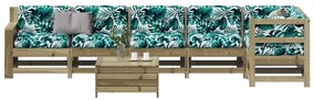 3250879 vidaXL Set mobilier de grădină cu perne, 7 piese, lemn de pin tratat