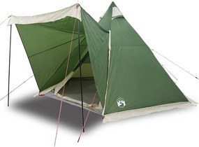 vidaXL Cort de familie Tipi pentru 6 persoane, verde, impermeabil