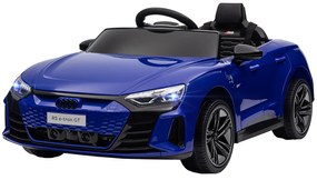 HOMCOM Vehicul electric pentru copii 12 V - telecomandă parentală - efecte sonore, luminoase - Audi RS E-tron GT albastru | Aosom Romania