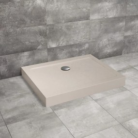 Cadita dus dreptunghiulara Radaway Doros D Compact Stone 120x90 cm acril negru