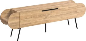 Masă TV în culoare naturală cu aspect de lemn de stejar 195x57 cm Saluso – Marckeric