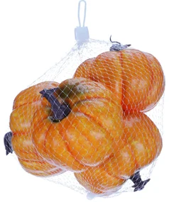 Decorațiuni de toamnă Set de dovleci din plastic10 x 7 cm, 4 bucăți