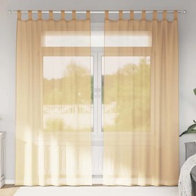 vidaXL Perdele Voile cu Bucle 2 buc Nisip 140x225 cm