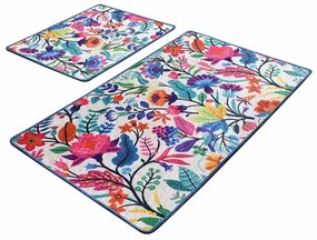 Set 2 covorase de baie Chilai Home 359CHL2367, Tesatura catifea 100% antibacteriana, Multicolor