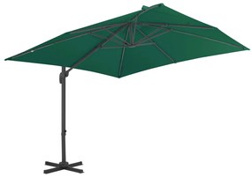 Umbrela in consola cu stalp din aluminiu, verde, 300x300 cm Verde, 300 x 300 cm