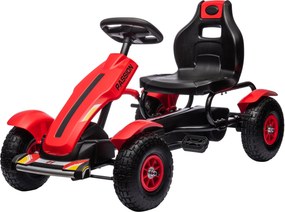 HOMCOM Kart cu Pedale pentru Copii 5-12 Ani, 121x58x61 cm, Roșu | Aosom Romania