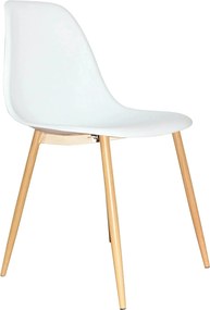 Scaun SINTIA, alb/stejar, plastic/metal, 46x53x85 cm