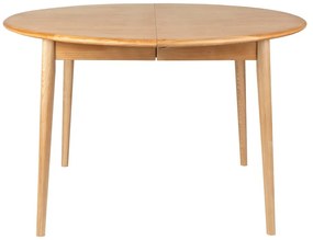 Masă de dining rotundă extensibilă cu blat cu aspect de lemn de stejar cu blat suplimentar ø 120 cm Twist – Zuiver
