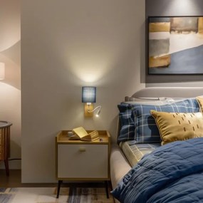 Lampă LED de perete Brilagi NUBILA WOOD 1xE27/25W/230V + LED/3W stejar/albastru închis