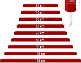 Raft de perete stilista Volato, 100 cm, lemn  deschisă