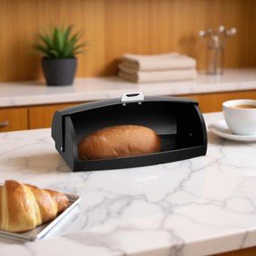 Cutie pentru pâine din metal, 45×28.5×17 cm, neagră, Klausberg KB-7931