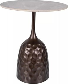 Masuta cafea MUTTI, gri cu imprimeu marmura/bronz antic, ceramica/meta