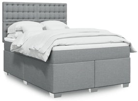 vidaXL Pat continental, gri deschis, 140x200 cm, material textil