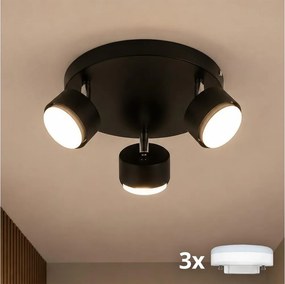 Brilagi - Spot LED MONO, 3 x GX53, 30 W, 230 V, negru