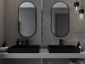 Mexen Loft oglindă de baie ovală 100 x 50 cm, ramă neagră - 9851-100-050-000-70