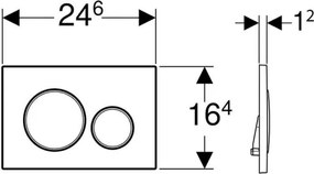 Geberit 115.882.SN.1 - Buton de comandă Sigma20, 24,6 x 16,4 cm, inox