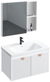 Set mobilier de baie cu lavoar Mario 60 cm Alb