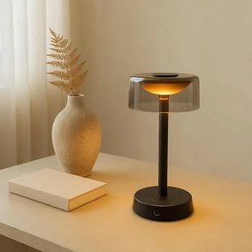 Brilliant - Lampă de birou reîncărcabilă RAZOR cu LED, control tactil și reglare a luminozității, 2,5W/5V, 2700K, IP44, negru