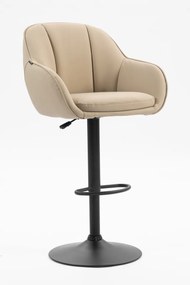 HR2055W Scaun Crem din Piele Ecologica cu Bază Neagră