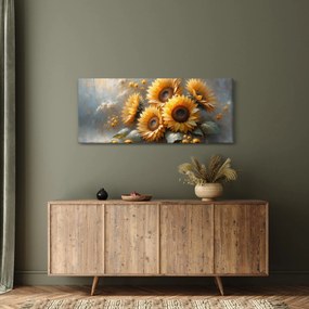 Tablou - Pictură cu floarea-soarelui (120x50 cm)