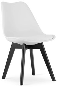 Scaun Culoare alb BALI MARK cu picioare negre
