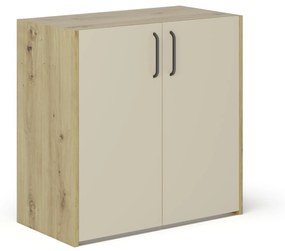 Comoda Malmo, 2 Usi, Stejar Artisan/Argila, 81 x 42 x 80 cm