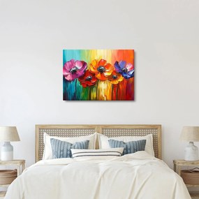 Tablou - Cinci flori colorate (70x50 cm)
