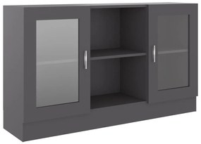 802788 vidaXL Dulap cu vitrină, gri, 120 x 30,5 x 70 cm, PAL