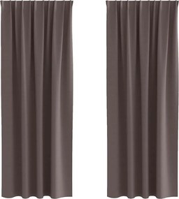 vidaXL Perdele Opaque cu Inel 2 pcs Maro închis 225 x 140 cm Poliester