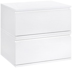 HOMCOM Set 2 noptiere cu sertar si design suspendat pentru dormitor si living, PAL si MDF, 49x38x23cm, alb | AOSOM RO