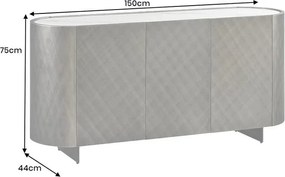 Comoda cu model optic 3D, Ceramica Alba, REFLECTION 150cm A-46501 VC