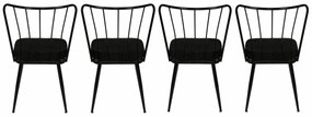 Set de scaune de sufragerie Yildiz Black, 4 buc., 4 buc