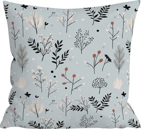 Față de pernă din flanel FROST BOTANIC 45x45 cm, gri deschis