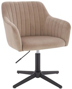 HR190CROSS Scaun Latte din Catifea cu Bază Neagră