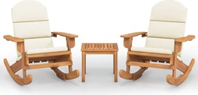 vidaXL Set mobilier de grădină Adirondack, 3 piese, lemn masiv acacia