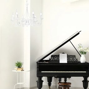 Lustră pe lanț DONATO 6xE14/40W/230V alb