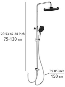 Set de duș argintiu lucios din oțel inoxidabil 120 cm Soft Water – Wenko