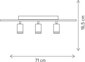 Plafoniera Modernă Klausen Leyla PL3 Negru 71cm 3xGU10 LED 870lm 4000K Iluminat Interior Elegant Design Minimalist Metalic Eficientă Durabilă