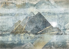 Tablou pe sticlă - Piramide în filtru albastru (70x50 cm)