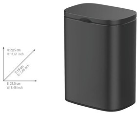 Wenko Coș de gunoi de perete Sare 5 l, negru