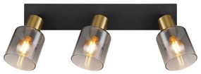 Plafoniera 3L design modern Hollsy negru, auriu