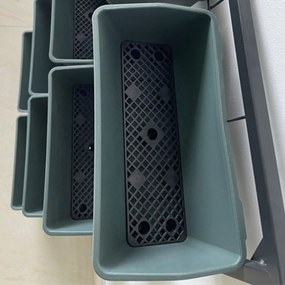 Outsunny Suport pentru Plante, 8 Ghivece Stivuibile, Rezistente la Intemperii, 52.5 x 14 x 90 cm, Gri + Negru | Aosom Romania